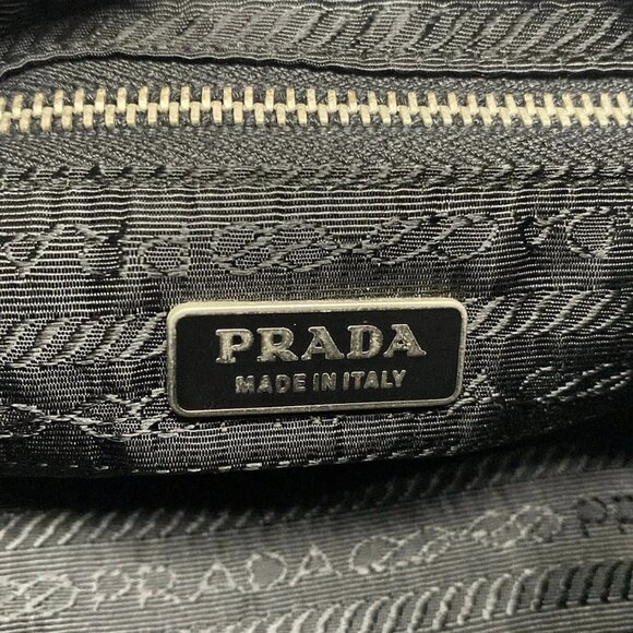 Auth PRADA - BR1268 Black Nylon Leather Handbag - Picture 7 of 16
